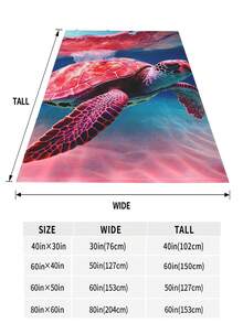 Super Soft Turtle Shaped Flannel Blanket, Suitable For Air Conditioned Room, Thick Quilt, Children's Nap Blanket, Customizable As Gift Blanket For Company Events. Can Be Customized As Printed Slouchy Blanket With Logo For Home Use. - Multicolor - View 2