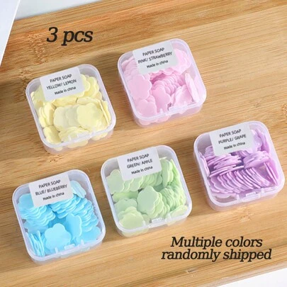 شنطه سفر اغراض سفر لوازم السفر اغراض السفر اشياء للسفر3 علب صابون يدوي قابل للتصرف محمول، ألواح صابون ورقية لغسل اليدين في الخارج، متنوعة الألوان، مستلزمات السفر ، مستلزمات العطلة ، مستلزمات المدارس, مستلزمات التخييم، عطور للرجال والنساء ، زجاجة العطر مستلزمات السفر الضرورية