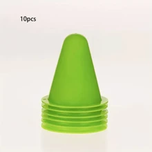 10 件裝滑冰訓練錐體、防風滑冰訓練障礙、直排輪滑障礙、腳印訓練、障礙路線標記、用於平花樁訓練、杯鑽 - 彩色 - 查看 10
