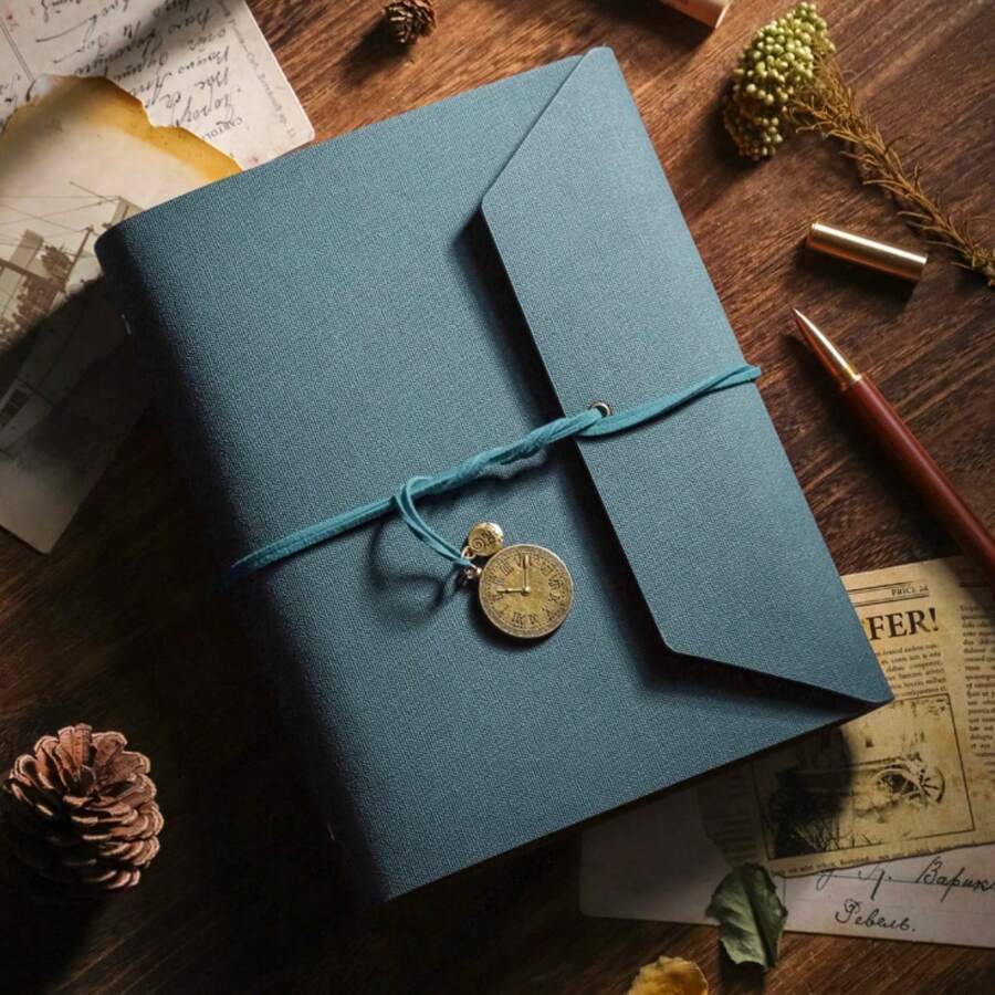 Libreta Vintage, A5 Desmontable - Azul Marino - Ver 1