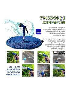 MANGUERA RETRÁCTIL / EXPANDIBLE DE 15 METROS PARA JARDÍN, COCHE - Azul - Ver 4