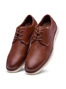 SHOESMALL Men's Casual Business Sneakers Oxford Shoes Non-Slip Retro Classic Comfortable Casual Dress Shoes - AMY9053-紫紅色 - 查看 9