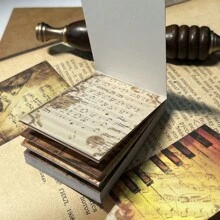 50 cái/bộ Retro Nhạc nền Hình dán , Kèn Và Dấu âm nhạc In Hình dán Đối với Làm sổ lưu niệm , Retro Tiếng Anh Giấy dán Đối với Tạp chí Đồ trang trí Và Cắt dán Làm - Nhiều màu - Xem 1