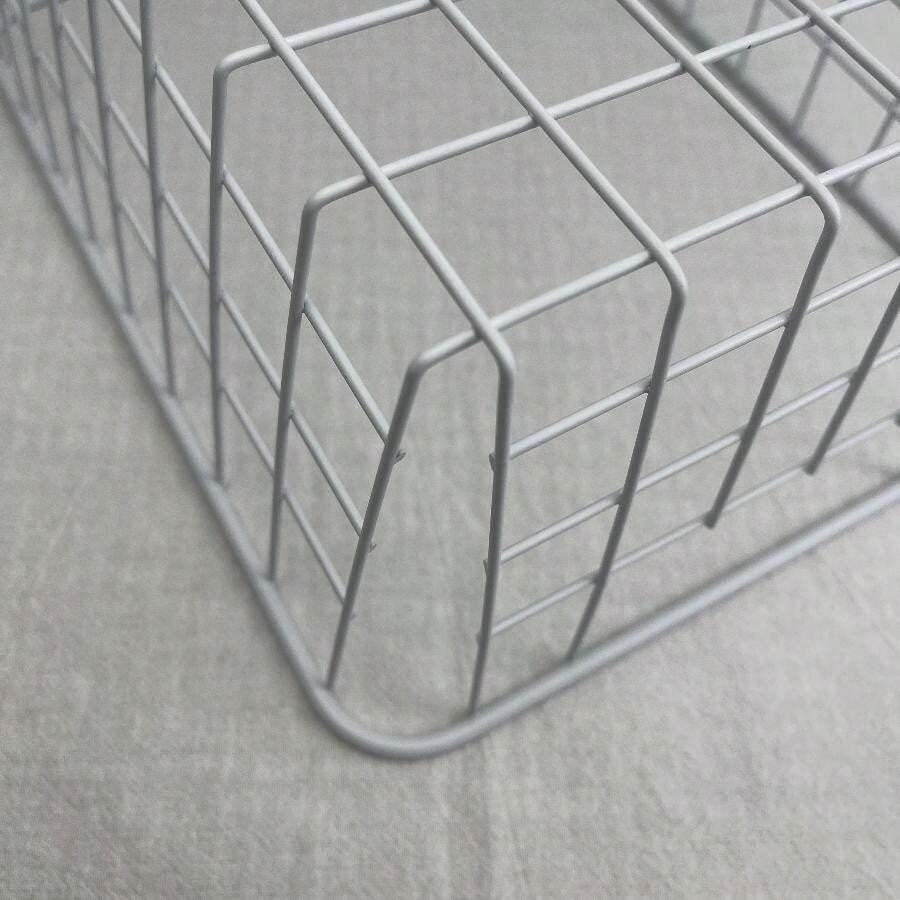 現代風格白色鐵藝收納籃大容量承重強適用於浴室、廚房、客廳 - 白色 - 查看 1