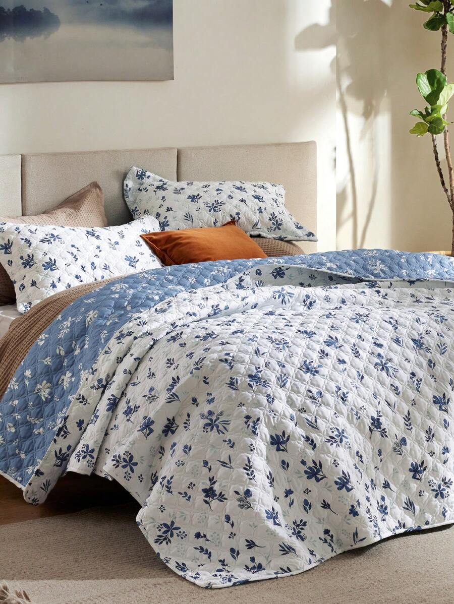 Bedsure Mother's Day Quilt Set - 3 Pcs, Reversible Quilt Bedding Set, Lightweight Bedspread, For Spring Decor, Wedding Decor, Easter Decor, Room Decor, Home Decor - hoa cúc - Xem 1