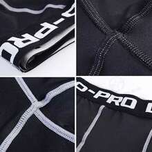 Lycra leggins Deportiva Apretado Pantalón Hombre Secado Rápido Negro - Negro - Ver 6