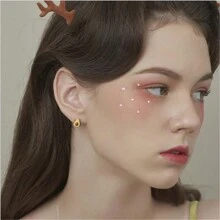 2pcs Fashionable Creative Cute Avocado-shaped Green Fruit Earrings Suitable For Women's Daily Wear