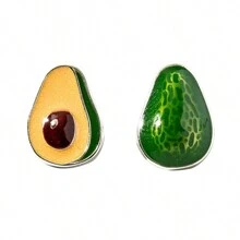2pcs Fashionable Creative Cute Avocado-shaped Green Fruit Earrings Suitable For Women's Daily Wear
