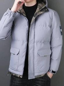 1pc Men's Outdoor Sports Leisure Thickened Coat - Blue - View 2