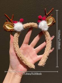 1個女式可愛又有趣的聖誕麋鹿鹿角頭箍