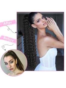 22 Zoll Langes Lockiges Pferdeschwanz-extension Haar Mit Erweitertem, Hitzebeständigem Synthetischem Instant-clip, Drawstring-clips Für Lockiges Pferdeschwanz-extension-haar
