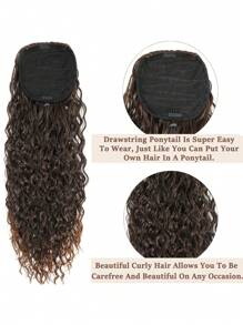 22 Zoll Langes Lockiges Pferdeschwanz-extension Haar Mit Erweitertem, Hitzebeständigem Synthetischem Instant-clip, Drawstring-clips Für Lockiges Pferdeschwanz-extension-haar