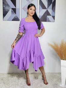 Women Dresses - Lilac Purple - View 3