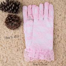 2pcs/set Short Lace See-through Gloves - Multicolor - View 8