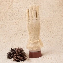 2pcs/set Short Lace See-through Gloves - Multicolor - View 4