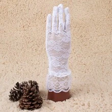 2pcs/set Short Lace See-through Gloves - Multicolor - View 2