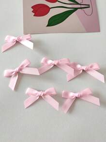 6入組可愛甜美的緞帶蝴蝶結髮夾,可愛的編織髮夾