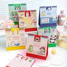 2024 Cute Shiba Inu Dog Calendar Cartoon Desk Calendar - Orange - View 3