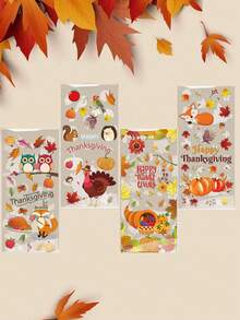 50 件/組四合一感恩節透明 Opp 糖果袋,適用於餅乾、餅乾、糖果、巧克力和其他食品和烘焙用品