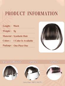 抗熱合成空氣瀏海女士自然短黑棕色劉海假髮夾片(黑棕色)可用於接髮