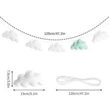 Ins Nordic Style Felt Cloud Garland Wall Decoration For Kids' Room, Baby Bed Canopy, Tent, Bed Curtain, Home Decor,Home Decor ,Room Decor,Wall Decor Gifts Birthday Graduation