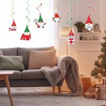 6pcs Christmas Party Cartoon Character Pvc Spiral Hanging Decoration Including Reindeer And Colorful Ribbon - Multicolor - View 4