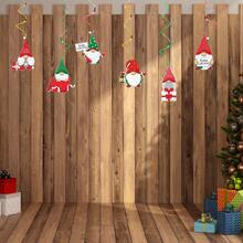 6pcs Christmas Party Cartoon Character Pvc Spiral Hanging Decoration Including Reindeer And Colorful Ribbon - Multicolor - View 6