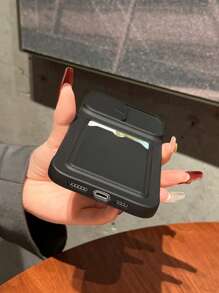 Slide Credit Card Slot Phone Case Compatible With Apple Waterproof Shockproof Anti-Fall Scratch Resistant - Black - View 2