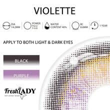 FRESH LADY Freshlady Violette Colored Contact Lenses 1 Year Disposable - Purple - View 3