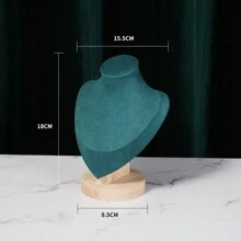 件木製 V 形項鍊展示架，檯面肖像半身珠寶模特，綠色 - 綠色 - 查看 4