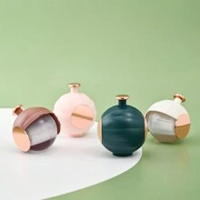 1pc Reusable And Washable Pet Hair Remover Gel Roller, Portable Dog And Cat Hair Removal Tool For Laundry, Super Sticky And Easy To Clean, Cute Pumpkin Shape In Dark Green - Dark Green - View 1