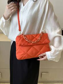 Orange Simple And Fashionable Shoulder Crossbody Bag - Yellow - View 3