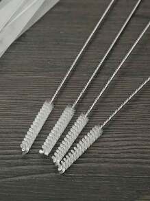 2pcs/4pcs/6pcs/12pcsStainless Steel Straw Brush, Baby Bottle Water Bottle Nylon Brush, Glass Tube Cleaning Brush,Kitchen,Bathroom,Home,Household Suppliers - White - View 2