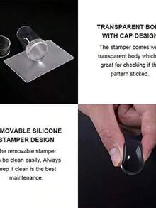 Kit De Placa De Sellos Para Uñas,estampador Y Raspador*2pcs - transparente - Ver 5