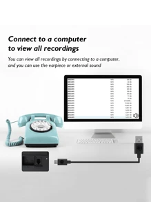 婚禮電話錄音留言簿,經典復古婚禮電話,誠懇語錄留聲機,非常適合婚禮、生日派對等場合 - 藍色 - 查看 3