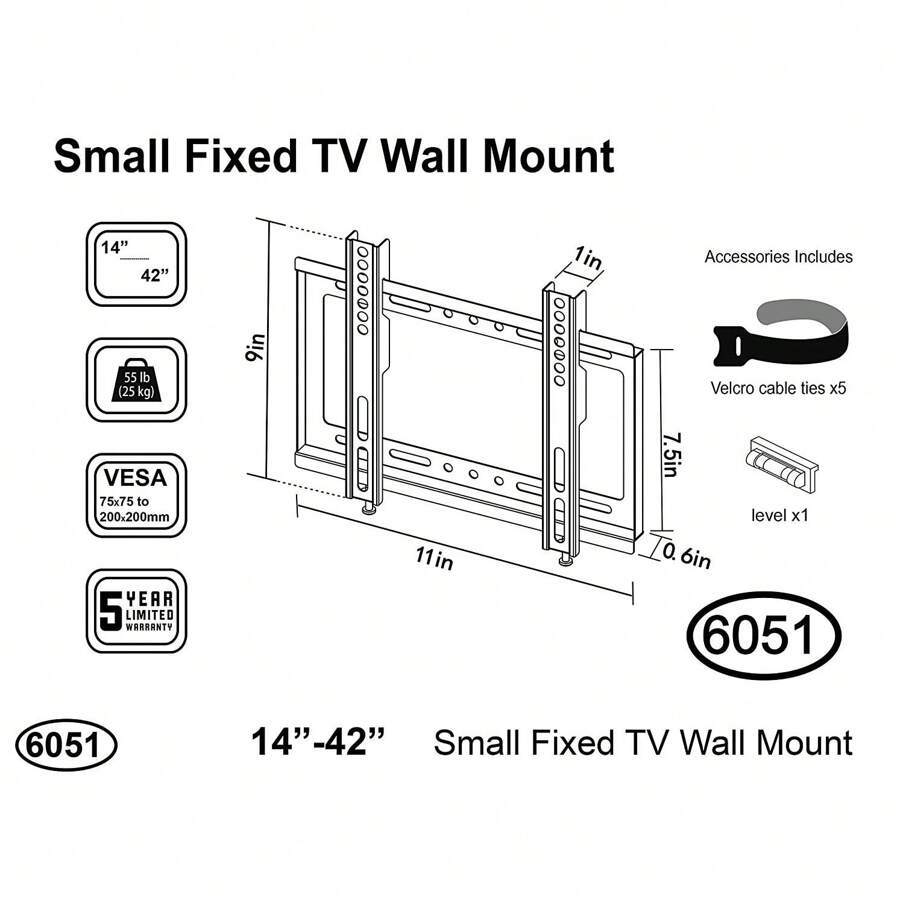 Fixed TV Wall Mount Full Motion Swivel Articulating Bracket for Most 14