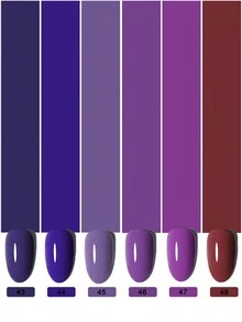 MISS CHEERING 6 Piece Nail Lacquer Set - Premium Manicure Tools, Vibrant Nail Polishes, Professional Gel Manicure, Home Gel Manicure Set, Complete Manicure Set, Includes Phototherapy Gel, Nail Polish Long Lasting Nail Glue - 紫色 - 查看 4