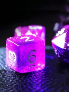 7 件套紫色透明银河星空骰子套装适用于 MTG、RPG、棋盘游戏配件 D4 D6 D8 D10 D% D20 D&D 骰子 - 彩色 - 查看 3