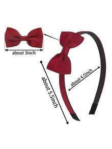 5pcs Elegant Bow Detail Bow Hairbands For Girls - Pink - View 4
