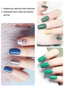 MISS CHEERING 6 Piece Nail Lacquer Set - Premium Manicure Tools, Vibrant Nail Polishes, Professional Gel Manicure, Home Gel Manicure Set, Complete Manicure Set, Includes Phototherapy Gel, Nail Polish Long Lasting Nail Glue - 藏蓝色 - 查看 3