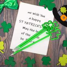 6pcs Clover Shaped Ballpoint Pen - Black - View 5