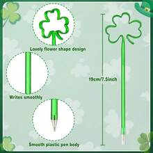 6pcs Clover Shaped Ballpoint Pen - Black - View 4