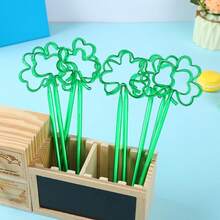 6pcs Clover Shaped Ballpoint Pen - Black - View 2