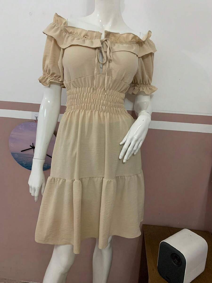 Women Dresses - Màu Khaki - Xem 1
