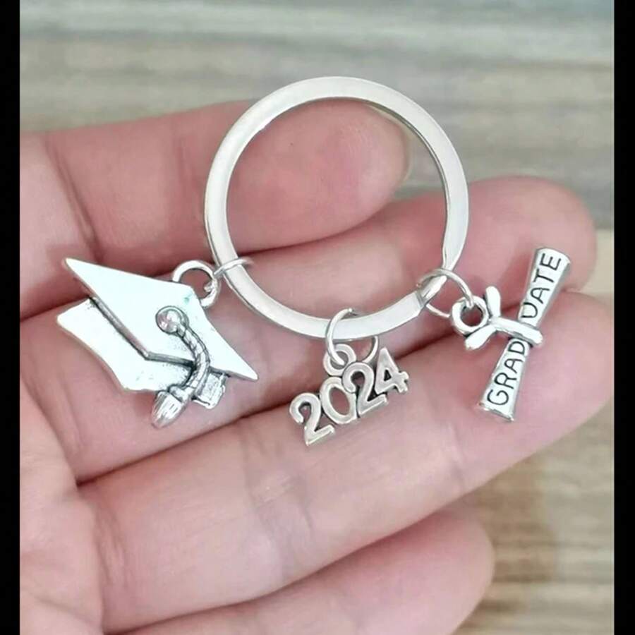 2024/graduation Keychain With Certificate, Bachelor Cap, Class Badge ...