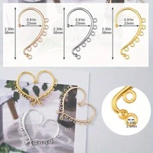 30pcs 3 Colours Ear Cuffs Earrings Supplies For Non Piercing Ear Wraps Earrings Clip On Ear With 7 Holes For DIY Non Piercing Earrings Jewelry Making
