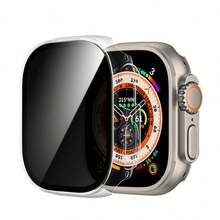 1pc Compatible Half Pack Anti-Spy 49mm Pc Material Watch Case Compatible With Apple Watch Ultra/Ultra2, Fall-Proof - Clear - View 1