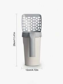 1pc Detachable And Portable Cat Litter Scoop, Suitable For Cat Litter Cleaning In Home - Grey - View 5