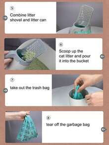 1pc Detachable And Portable Cat Litter Scoop, Suitable For Cat Litter Cleaning In Home - Grey - View 9