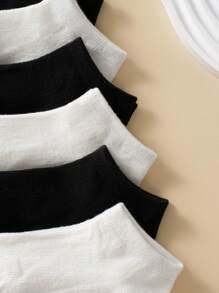 20 Pairs Children's Solid Color Classic Casual Sport Socks, Comfortable, Breathable And Suitable For Daily Wear And Back-To-School Season Outfits